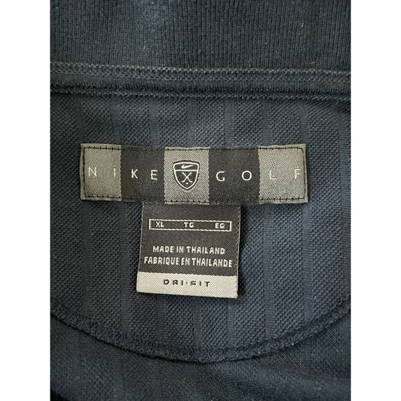 Nike Golf Dri Fit Mens Polo Shirt Blue XL Collared Short Sleeve Lined - Picture 2 of 9